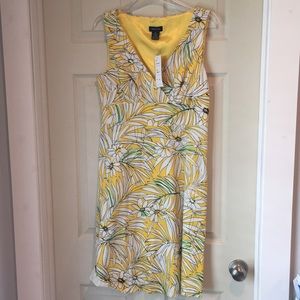 Spense Yellow Floral Cocktail Length Dress